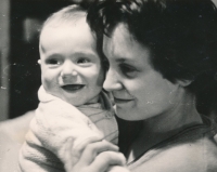 Božena Kubicová with her son Aleš, 1962