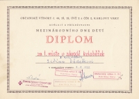 Diploma of Jiří Dědeček from scooter races in Karlovy Vary, 1962