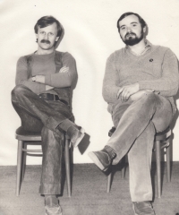 Jiří Dědeček with Jan Burian, Liberec, 1984