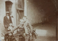 Erich with his older brother Josef on a motorcycle around 1930