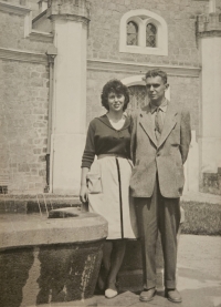 Eduard Vlček with his girlfriend, future first wife, in Prague 1960