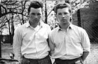 Emil Fiala (right) with his brother Erich in 1957