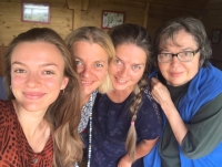 Emma Srncová with her daughters Barbara (second from left) and Lucie (third from left), granddaughter on the far left.