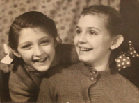 Eva Willigová (cousin of Kateřina Willigová) and Kateřina Willigová, Jihlava, 1955