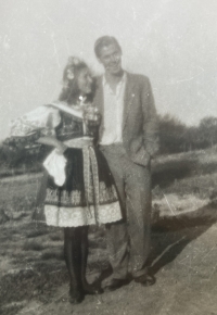 With his wife-to-be at the feast