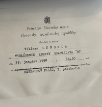 Announcement of the Bratislava 1987 poll