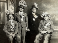 Father Alois as a draftee, far right