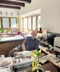 Jaroslav Pančocha at home in his study