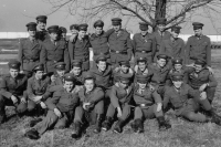 Witness (5th from right, top row) at the military service, 1981