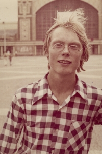 Petr Novák during his studies at the grammar school, 1980
