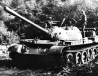 Invaders' tank near Rejštejn, August 1968
