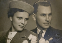 Eduard Vlček's parents, wedding photo, Přerov 1939