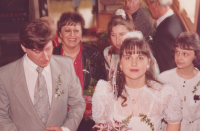 Petr Slezák and Adéla Malimánková during their wedding ceremony, 1994