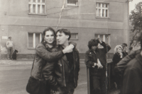 Witness with his girlfriend Adéla in Krupka before the Rockfest festival, 1988