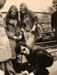 Zuzana Sléhová with friends in 1975