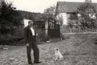 Witness's uncle Jan Prokop in the yard of the mill in Nezdice