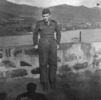 Private Josef Urban at the Elbe in Vaňov, 1955