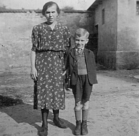 With my mother in Velvary in 1942