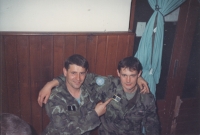 With brother Milan during his service in Yugoslavia, 1993