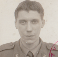 Petr Slezák during his military service in the Border Guard Unit 8842 in Cheb, 1982