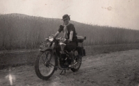 Mother on a motorcycle (1930s)