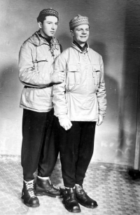 Josef Hackenbegr (right) with friend Hugo on a trip to Krkonoše, 1950s
