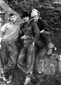 Josef Hackenberg (right) during his service with the auxiliary technical battalions, 1952