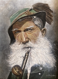 Portrait of a Bavarian, a painting by Josef Hackenberg's father; in remembrance of the father, a master glassmaker and self-taught painter