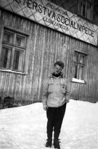 Josef Hackenberg on a trip to Krkonoše, 1950s