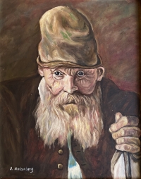 Portrait of a Fairy Teller, a painting by Josef Hackenberg's father; in remembrance of the father, a master glassmaker and self-taught painter