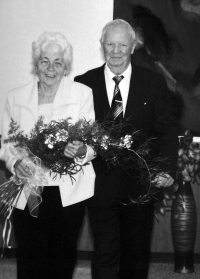 Josef Hackenberg on his 60th wedding anniversary with wife Vlasta, 2015