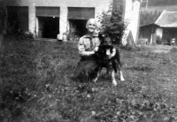 Josef Hackenberg's mother in Vrbno pod Pradědem, 1950s