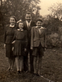 The Vybíral family: parents Milada and Antonín Vybírals (back row), the witness with sister Eva but without brother Antonín