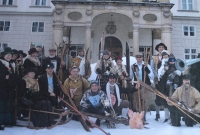 The so-called old-fashioned races (Karel Duben standing sixth from the left)