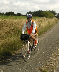 Jana Pecková on a bike; 2024