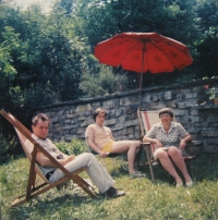 Alexandr Skalický with his wife and son at home in Náchod in 1979