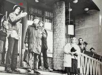 Jaroslav Škaloud (marked with an asterisk) as chairman of the strike committee at the Academy of Sciences, 1989