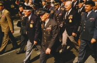 Frantisek Fajtl (third from left) with other RAF pilots, 16 June 1991