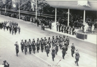 Victory parade in London, 1946. František Fajtl marked with an arrow