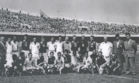 Witness (second from right in the bottom row) at the tournament in Mexico, when Dukla played against Brazilian Santos FC, next to Pelé (sixth from right in the bottom row) there is also later Golden Ball winner Josef Masopust (seventh from right in the bottom row), 1959