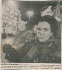 Gwendolyn Albert protests against the pig farm in Lety u Písku