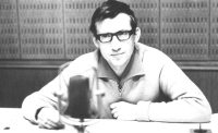 Karel Sedláček as a young announcer, 1968