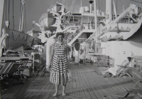 Wife Jitka Skalická on the ship "Admiral Nakhimov" in Sochi, Georgia in 1960