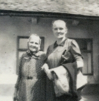 With his mother in Háj in Silesia, probably 1950s