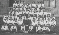 Mother Cecílie Vilčová (2nd from left, 3rd row from top) at the business school in Frýdlant nad Ostravicí, 1917