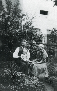 Cecílie Urbancová at her grandmother's in Místek, early 1930s