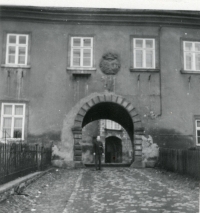 Entrance to Frýdek Castle, 1954