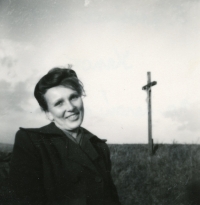 On her first visit to her future husband Jiří Urbance in Krnov, 5 December 1954