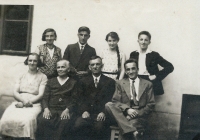 The Kalmus family. Top row: Antonie, Alois, Jaroslava, Josef. Bottom row: Marie, grandmother Justina, grandfather Josef, Leopold, ca. 1920s