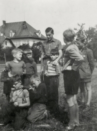 In Linhartov, ROH camp and leader Jiří Urbanec, 1953